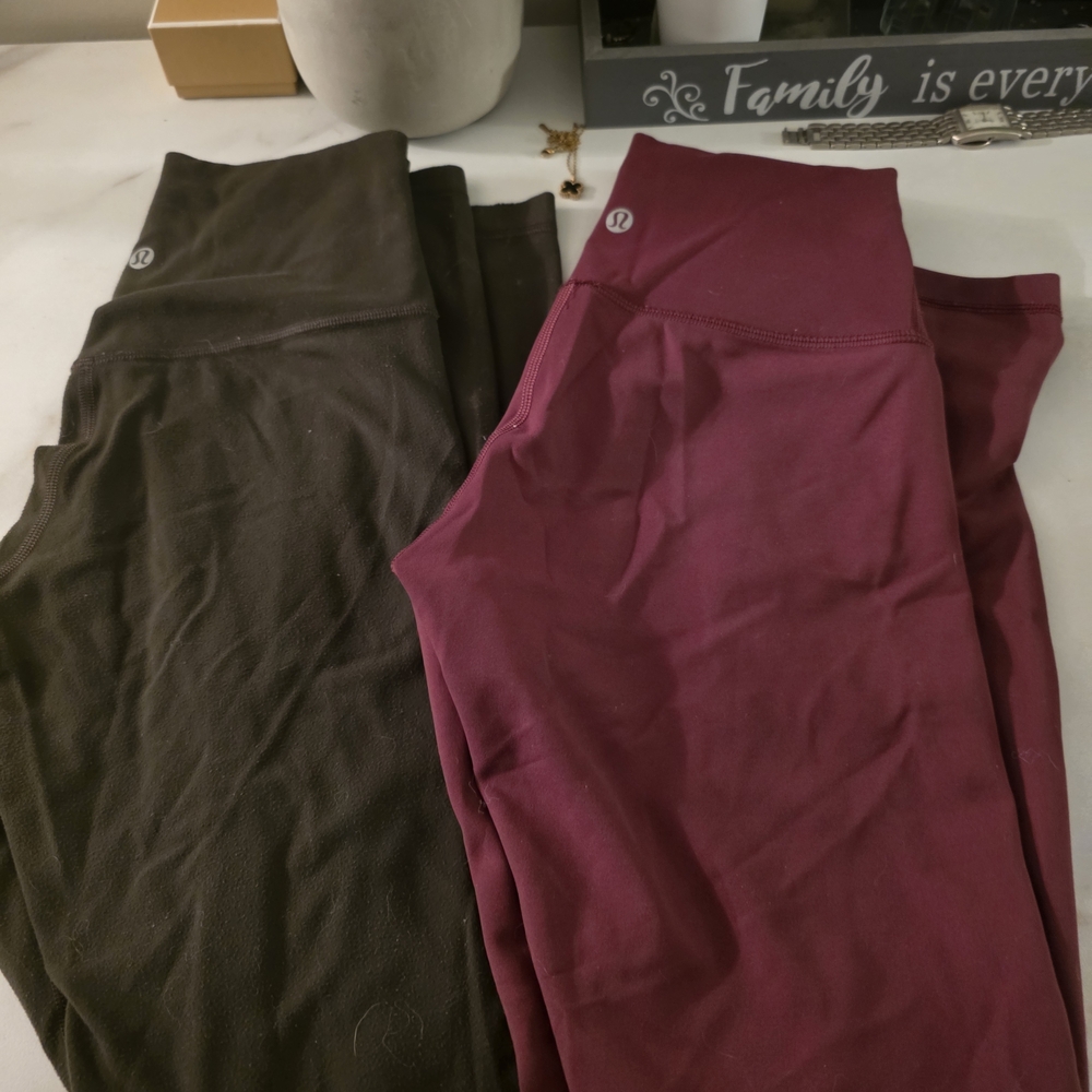 Lululemon Athletica Olive Green and Burgundy Leggings - Picture 4 of 4